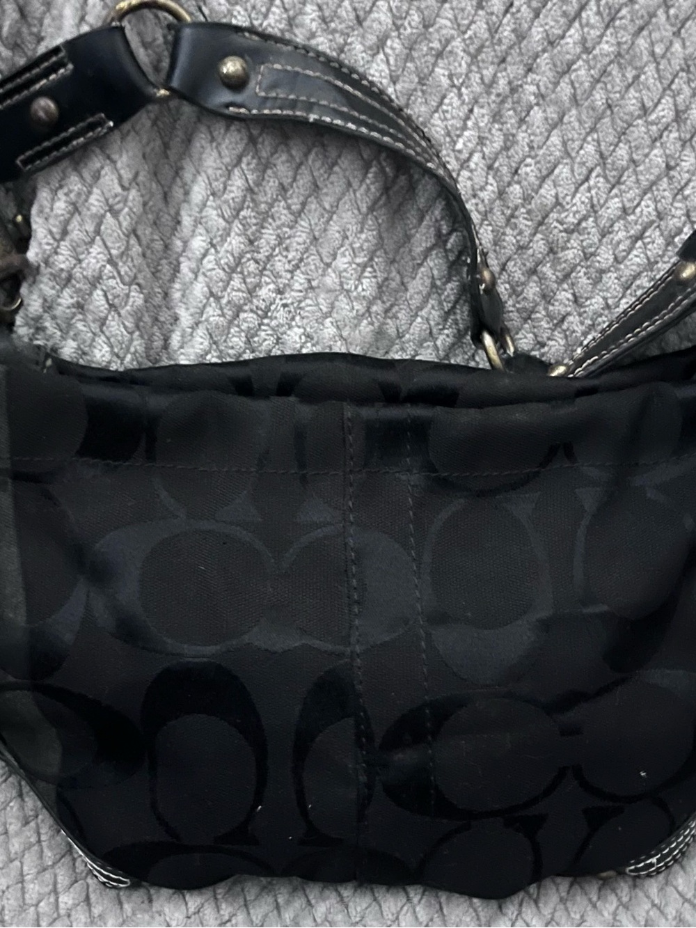 Coach Black Signature Jacquard Shoulder Bag
